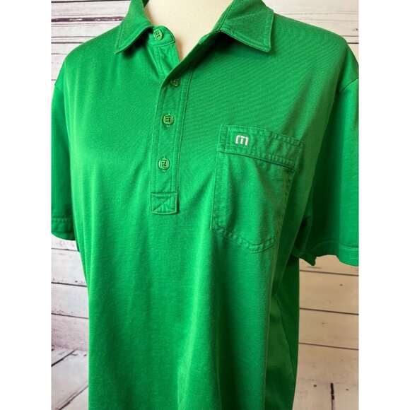 Travis Mathew Polo Golf Shirt Large Green Pima Cotton Notre Dame St Patricks Day - Picture 7 of 8